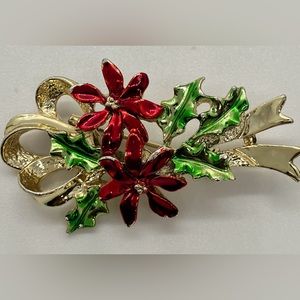 Gerry’s vintage poinsettia and ribbon brooch